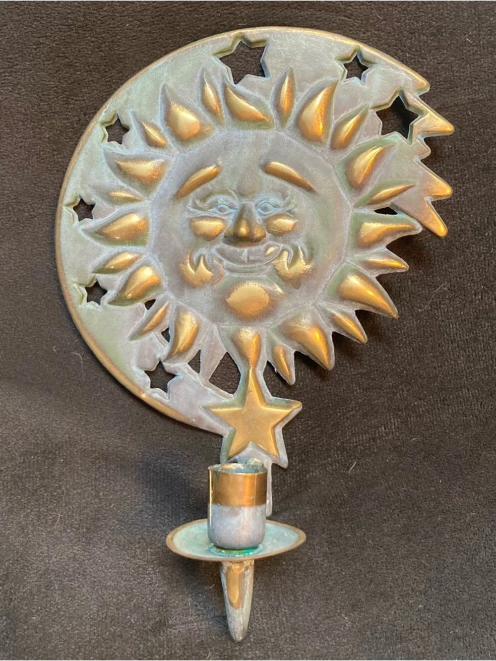 1994 Pair of Sun and Moon PartyLite metal candle holders - Picture 9 of 16